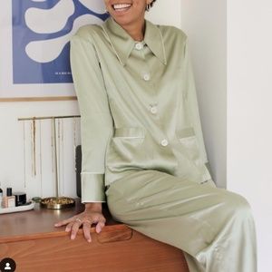 Not Just Pajamas 100% Silk Cloud Set